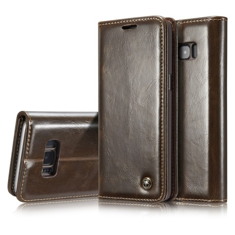 Кожаный чехол-книжка CaseMe 003 Series на Galaxy S10 Plus/ G975 - коричневый