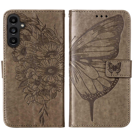 Чохол-книжка Embossed Butterfly для Samsung Galaxy A15 - сірий