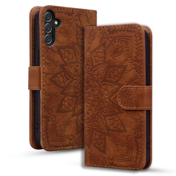 Чохол-книжка Mandala Embossing Pattern для Samsung Galaxy A16 5G - коричневий