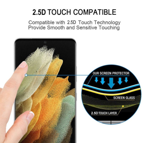 Защитное стекло 9H HD 3D Curved Edge (Full Glue) для Samsung Galaxy S21 Ultra - черное