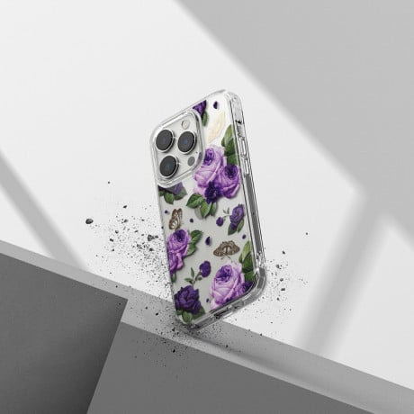 Чохол Ringke Fusion Design Armored Case Cover with Gel Frame для iPhone 14 Pro Max - Purple rose