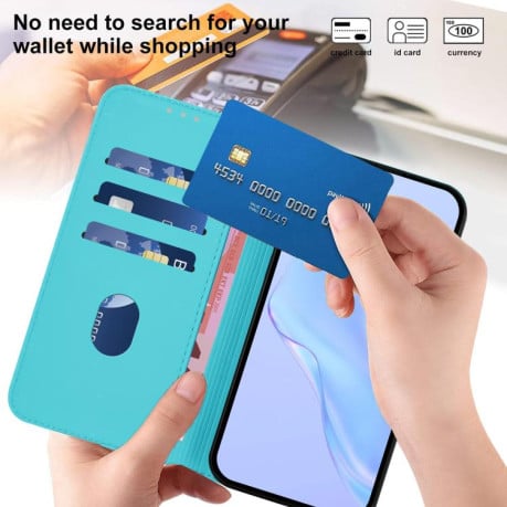 Чехол-книжка с мягким покрытием (Skin Feel) со шнурком на Samsung Galaxy A07 4G - синий