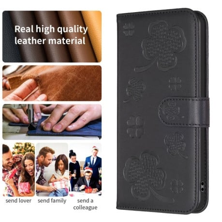 Чохол-книжка Four-leaf Clasp Embossed для Samsung Galaxy S24 FE 5G - чорний