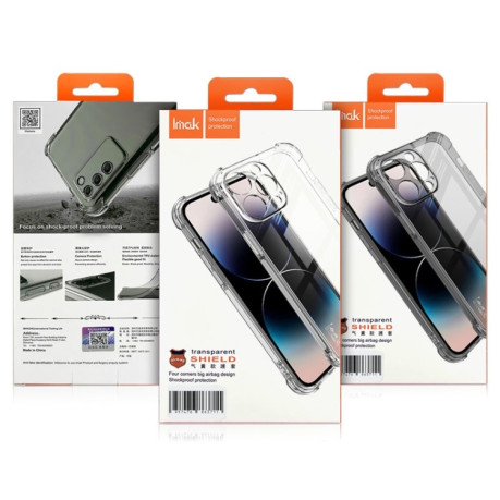 Протиударний чохол IMAK All-inclusive Airbag на Xiaomi Redmi Note 13 5G - прозоро-чорний