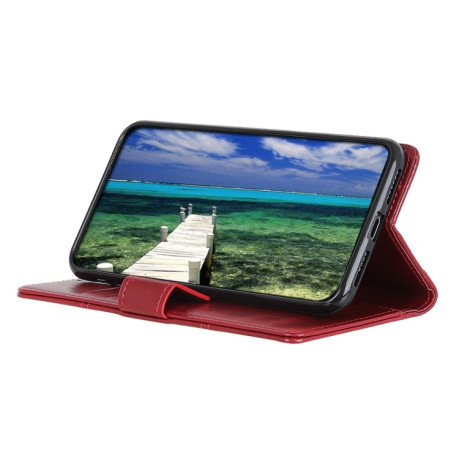 Чехол-книжка Peas Crazy Horse Texture на Samsung Galaxy S21 FE - красный