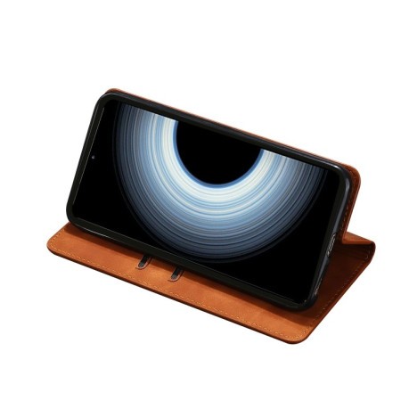 Чохол-книжка Retro Skin Feel Business Magnetic на Xiaomi Redmi K50 Ultra/Xiaomi 12T/Xiaomi 12T Pro - світло-коричневий