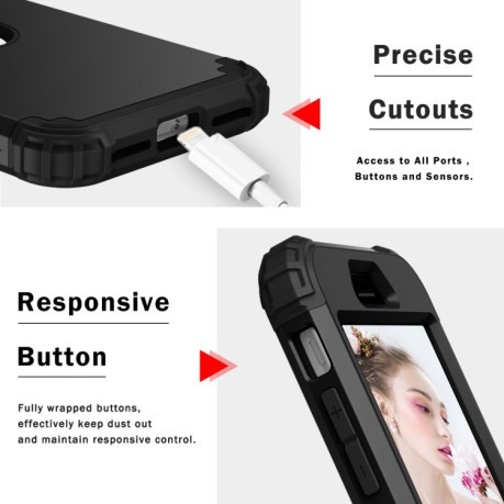 Противоударный чехол Three-piece Anti-drop на iPhone SE 3/2 2022/2020 - черный