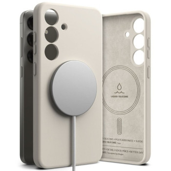 Оригінальний чохол Ringke Silicone MagSafe для Samsung Galaxy S25 - Beige