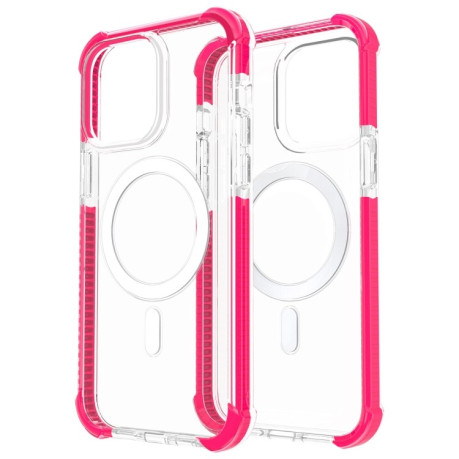 Противоударный чехол Acrylic Magsafe для iPhone 15 Pro - розовый