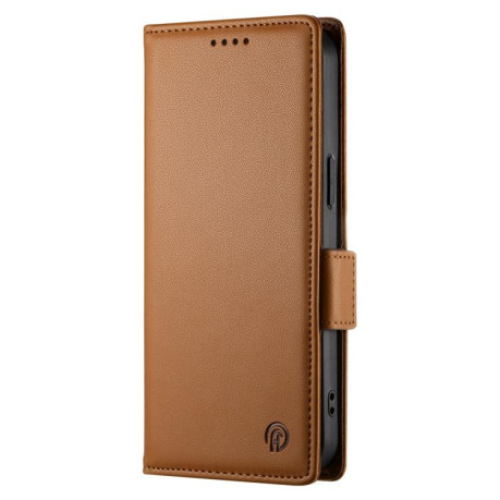 Чохол-книжка Side Buckle Magnetic Frosted Leather на OPPO Reno15 F 5G — коричневий