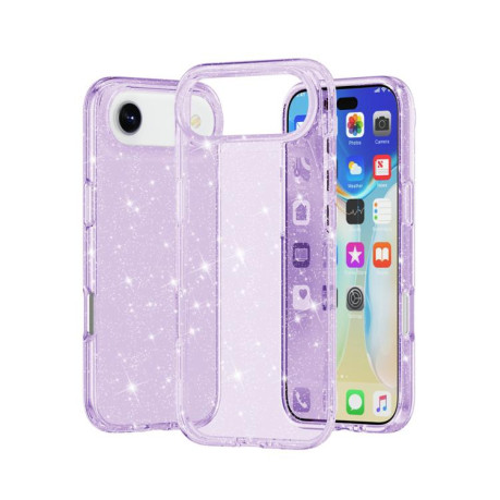 Противоударный чехол Terminator Style Glitter для iPhone 17 - фиолетовый