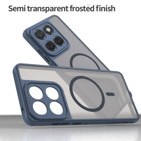 Противоударный чехол Fan Dun Series TPU Hybrid PC Frosted Magsafe для Motorola Edge 60 - синій