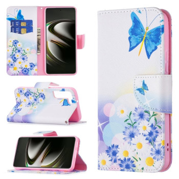 Чохол-книжка Colored Drawing Pattern для Samsung Galaxy S22 5G - Butterfly Love