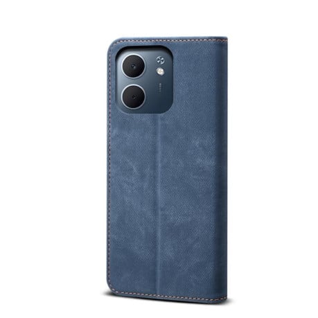 Чехол-книжка с джинсовой тканью casual на OPPO A5x 4G / 5G - синий