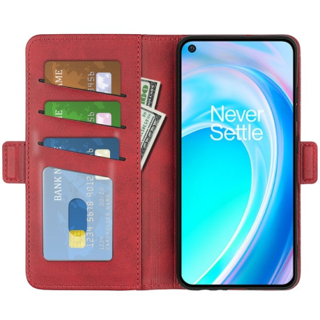 Чехол-книжка Dual-side Magnetic Buckle для OnePlus Nord CE 2 Lite - красный