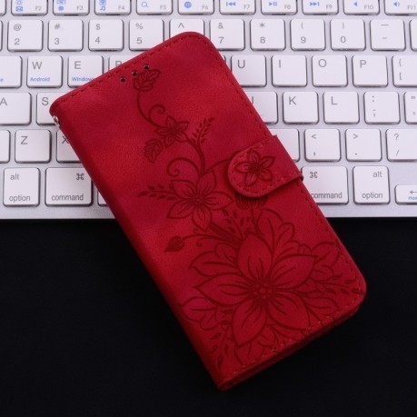 Чехол-книжка Lily Embossed Leather для Realme C65 4G - красный