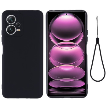 Силиконовый чехол Solid Color Liquid Silicone на Xiaomi Redmi Note 12 Global / Poco X5 - черный