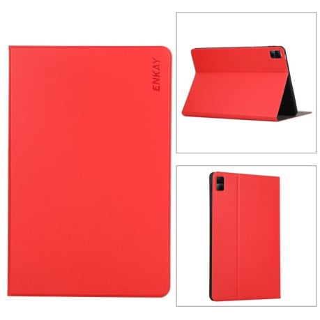Чохол-книжка ENKAY Leather Stand Smart для Redmi Pad SE - червоний