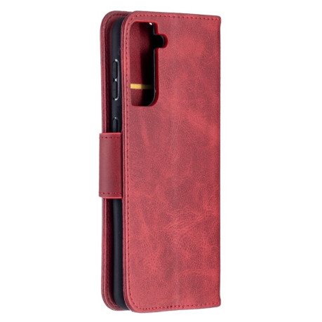 Чохол-книжка Retro Lambskin Texture на Samsung Galaxy S21 Plus - червоний