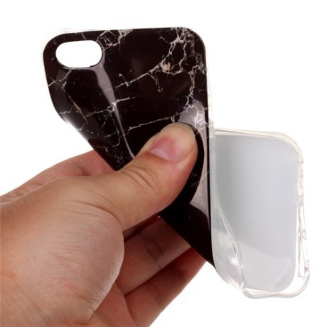 TPU Чехол Marbling черный для iPhone 5/ 5S/ SE