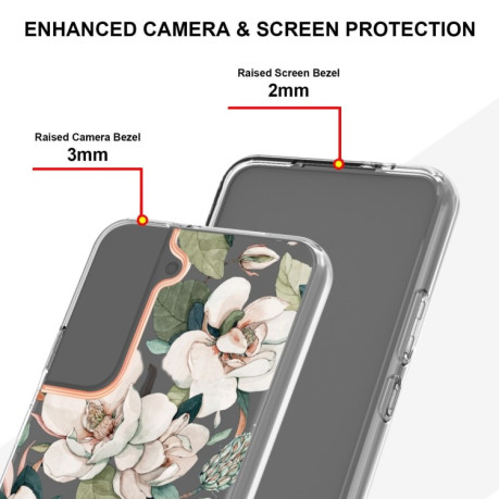 Противоударный чехол Flowers and Plants Series для Samsung Galaxy S22 Plus - Green Gardenia