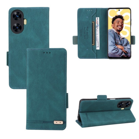 Чехол-книжка Magnetic Clasp Flip для Realme C55 - зеленый