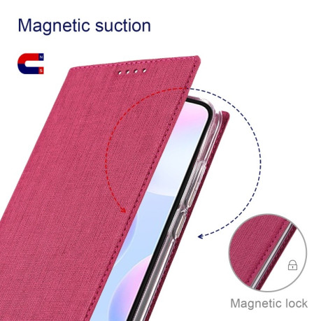 Чохол-книжка ViLi Texture Samsung Galaxy A03s - пурпурно-червоний