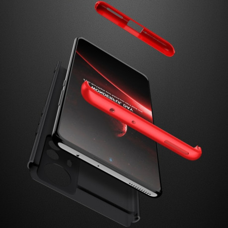 Протиударний чохол GKK Three Stage Splicing на Xiaomi 12 Pro - чорно-червоний