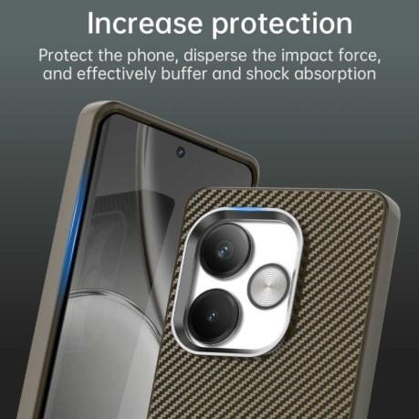 Ударозащитный чехол HMC Carbon Fiber Series IMD на Realme GT 6T - коричневый