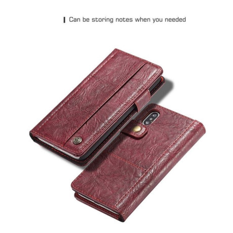 Кожаный чехол-книжка CaseMe 010 Series Wallet Style магнитная крышка на iPhone Xs Max 6. 5 - красный