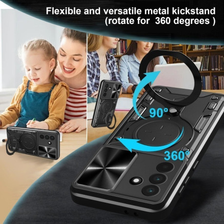 Противоударный чехол CD Texture Sliding Camshield Magnetic Holder на  Samsung Galaxy A56 5G - красный