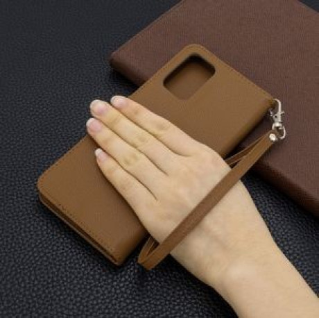 Чохол-книжка Litchi Texture Pure Color Samsung Galaxy S20 Ultra- коричневий
