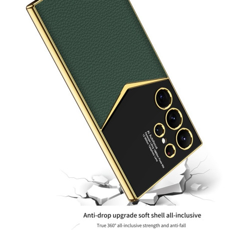 Противоударный чехол GKK Plating для Samsung Galaxy S24 Ultra 5G - зеленый