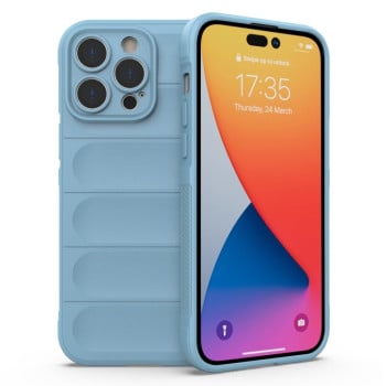 Силіконовий чохол Magic Flannel для iPhone 14 Pro Max - світло-синій