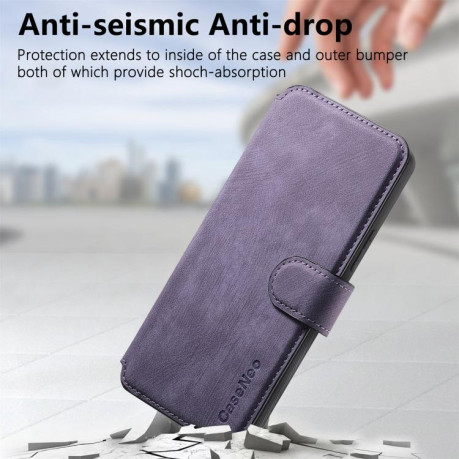 Чехол-книжка CaseNeo MagSafe RFID Anti-theft Retro Leather для OPPO Reno13 - фиолетовый