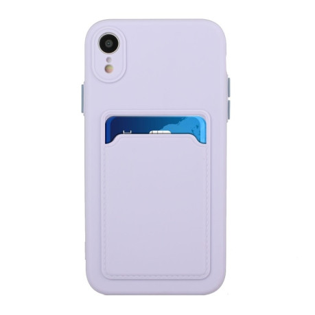 Противоударный чехол Card Slot Design для iPhone XR - фиолетовый