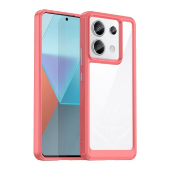 Противоударный чехол  Colorful Acrylic Series с цветной силиконовой боковиной на Xiaomi Redmi Note 13 Pro+ - красный