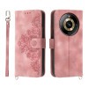 Чехол-книжка Skin-feel Flowers Embossed для Realme 11 Pro 5G/11 Pro+ 5G - розовый