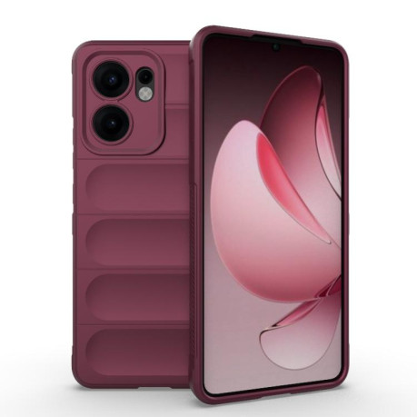 Силиконовый чехол Magic Flannel для OPPO Reno13 F/Reno13 FS- винно-красный
