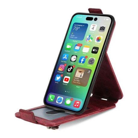 Фліп-чохол Zipper Wallet Vertical для iPhone 14 - червоний