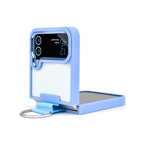 Противоударный чехол Shield with Ring для Samsung Galaxy Flip4 - фиолетовый