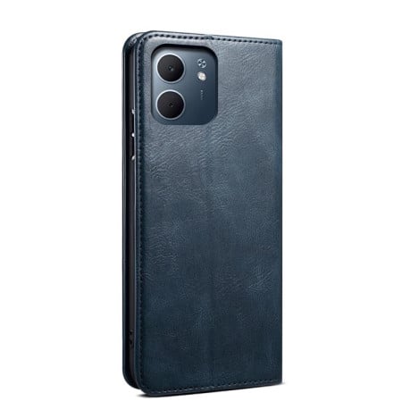 Чохол-книжка Simple з фактурою Crazy Horse з воском на OPPO A5x 4G/5G - синій