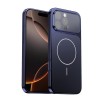 Чехол Corning Glass Plating Large Window MagSafe со стеклом Corning и MagSafe для iPhone 16 Pro Max — синий