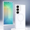 Противоударный чехол Transparent TPU Hybrid PC Magsafe для Samsung Galaxy S25+ 5G - белый