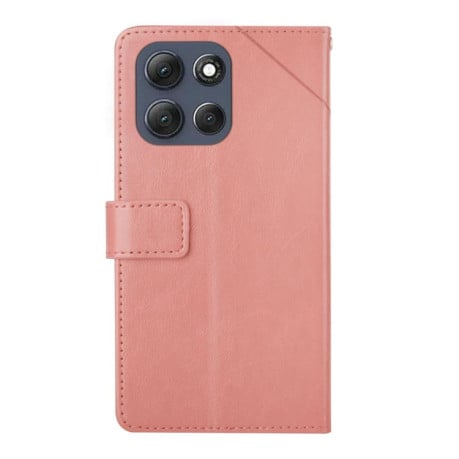 Чохол-книжка HT01 Y-shaped Pattern Flip Leather на Motorola Moto G86 5G - рожевий