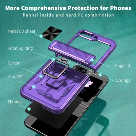 Протиударний чохол Sliding Window Hinge для Samsung Galaxy Flip 6 5G - фіолетовий