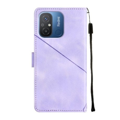 Чехол-книжка Skin-feel Embossed на Xiaomi Redmi 12C / 11A 4G - фиолетовый