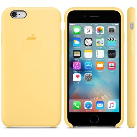 Силиконовый чехол Silicone Case Yellow для iPhone 6/6S