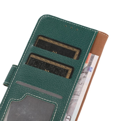 Чохол-книжка Litchi Texture with Wallet для iPhone 13 mini - зелений