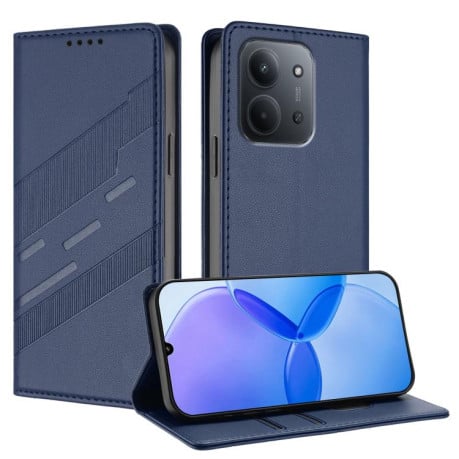 Чехол-книжка Embossed Multi-functional Wallet Retro Leather на Xiaomi Redmi 15C 5G / 4G EU 173mm - синий